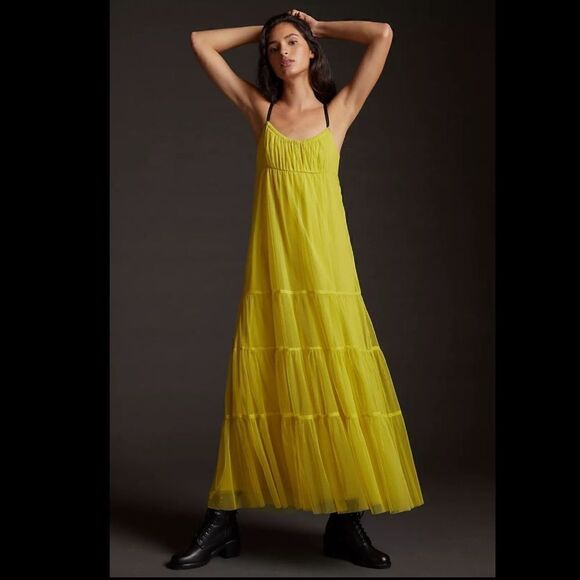 Anthropologie Maeve Tulle Maxi Dress Size XSP - Picture 1 of 8
